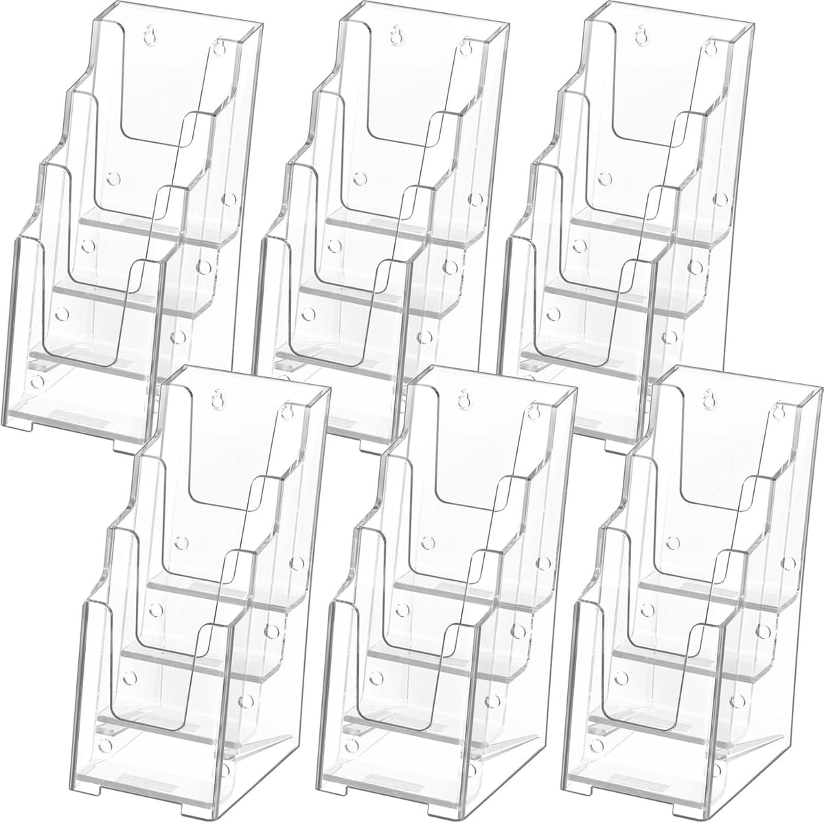 4 Tier Brochure Holder, 8.5 x 11, Removable Divider, 1 Pack
