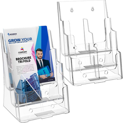 4 Tier Brochure Holder, 8.5 x 11, Removable Divider, 1 Pack