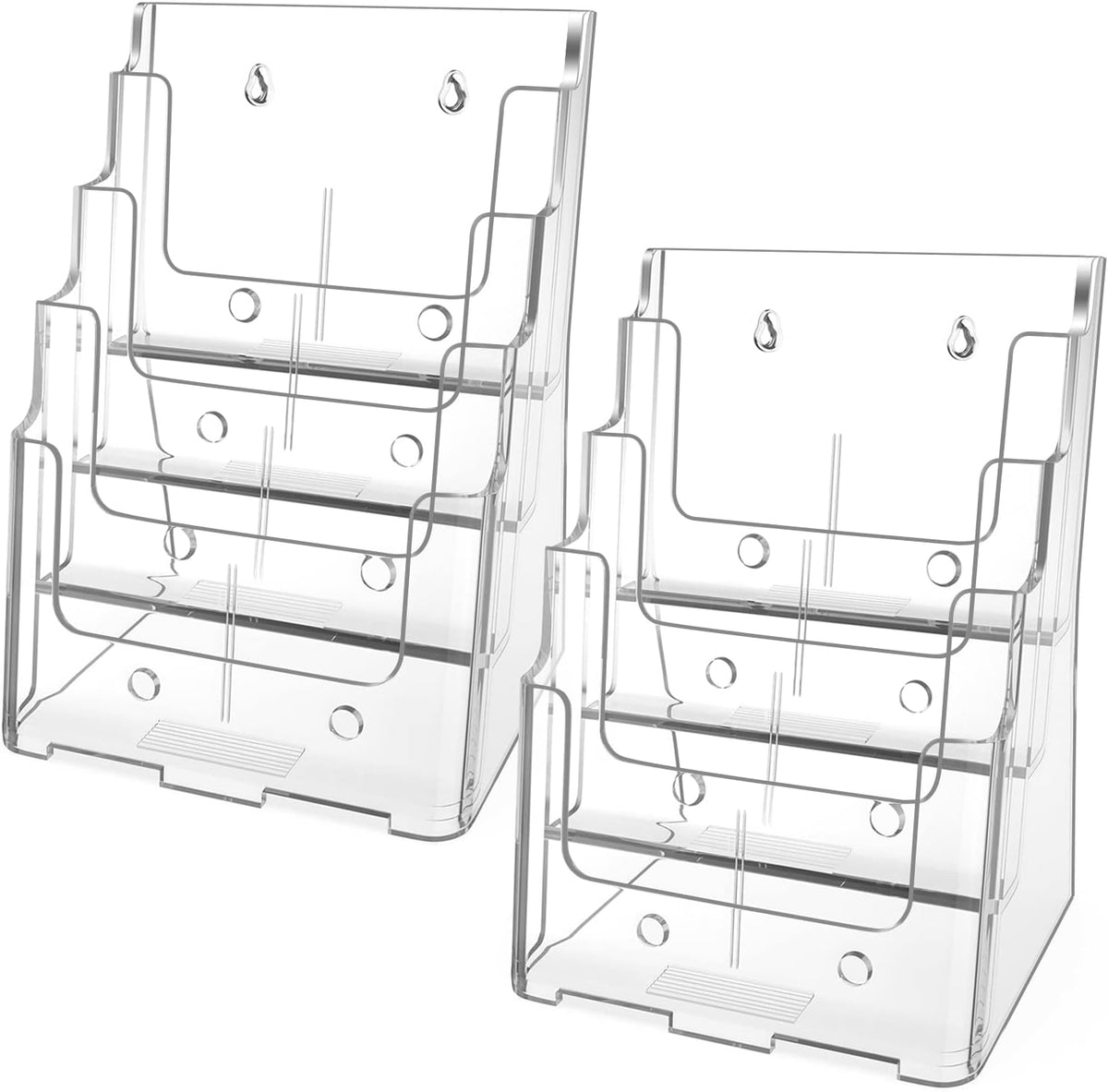 4 Tier Brochure Holder, 8.5 x 11, Removable Divider, 1 Pack