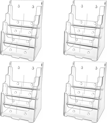 4 Tier Brochure Holder, 8.5 x 11, Removable Divider, 1 Pack