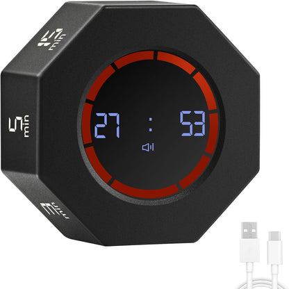 Rechargeable Pomodoro Timer, Small Gravity Timer (Space Gray)