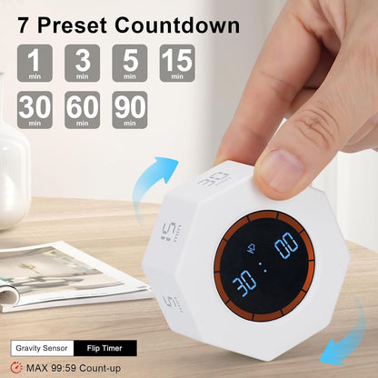 Rechargeable Pomodoro Timer, Small Gravity Timer (Space Gray)