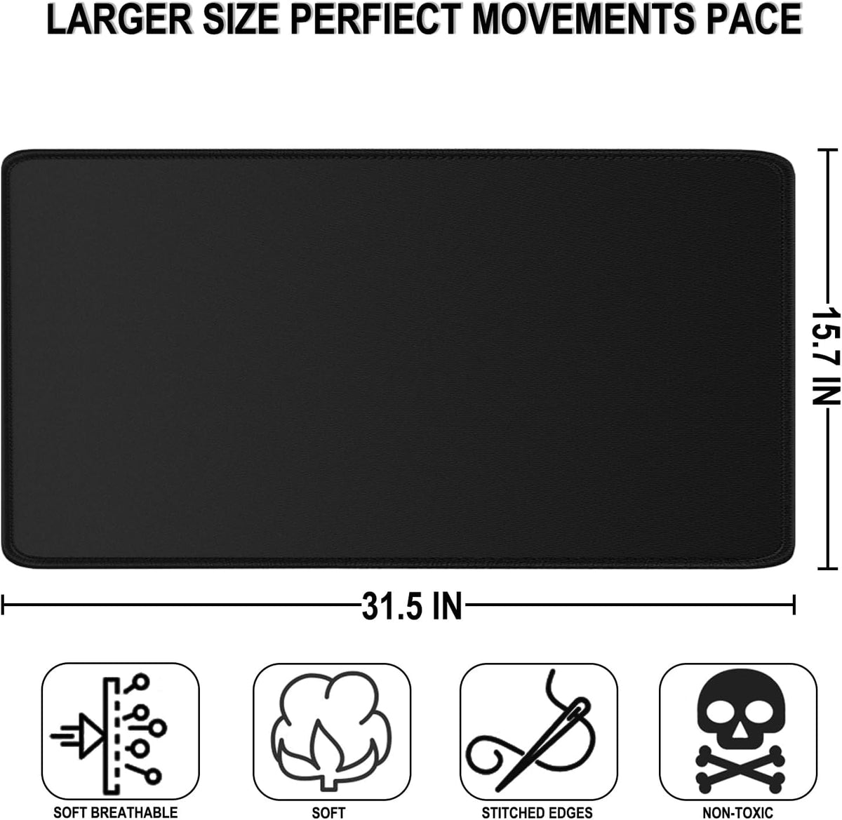 Large Gaming Mouse Pad, 31.5" x15.7" Water Resist Large Extended Desk Mat