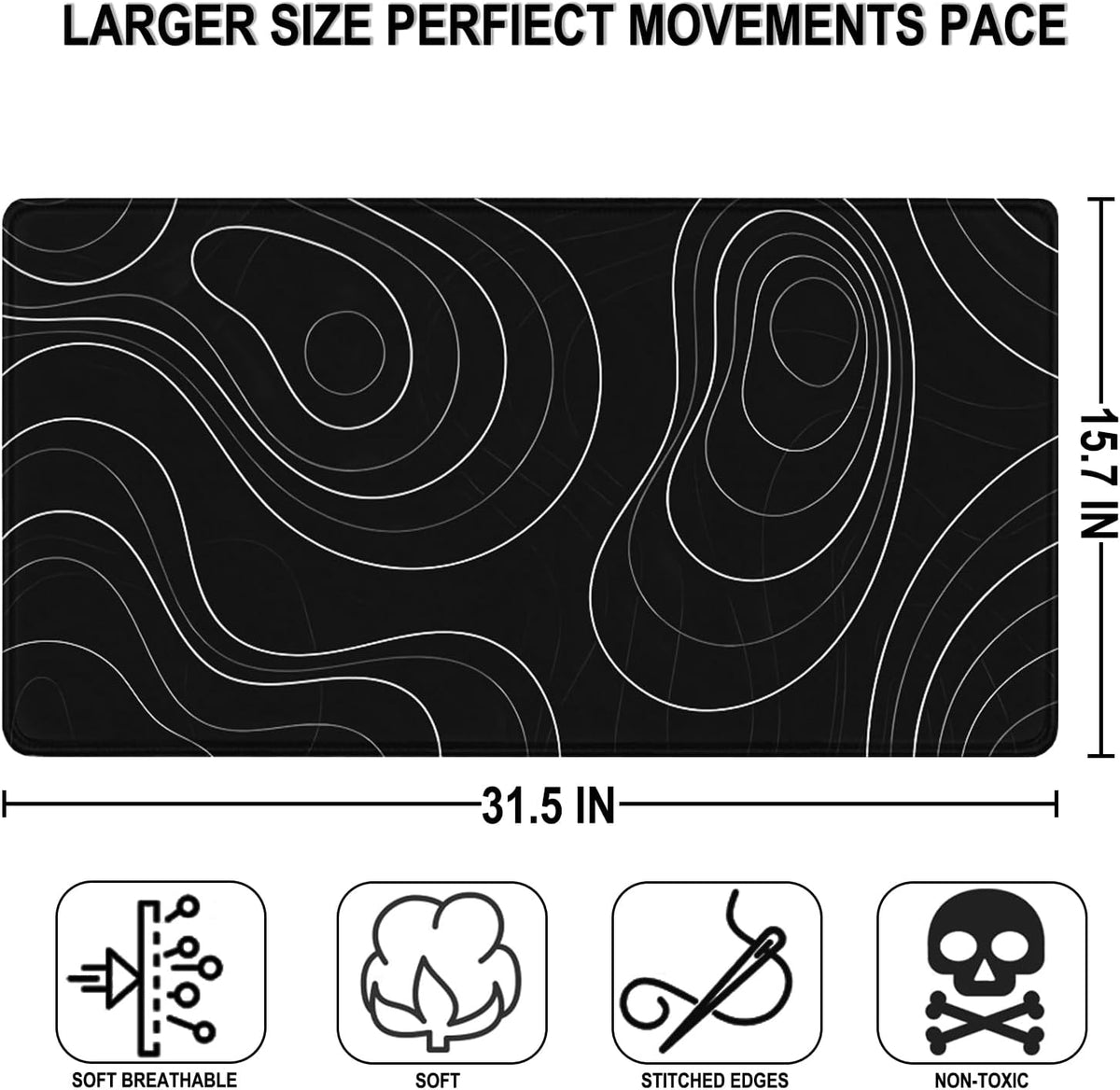 Large Gaming Mouse Pad, 31.5" x15.7" Water Resist Large Extended Desk Mat