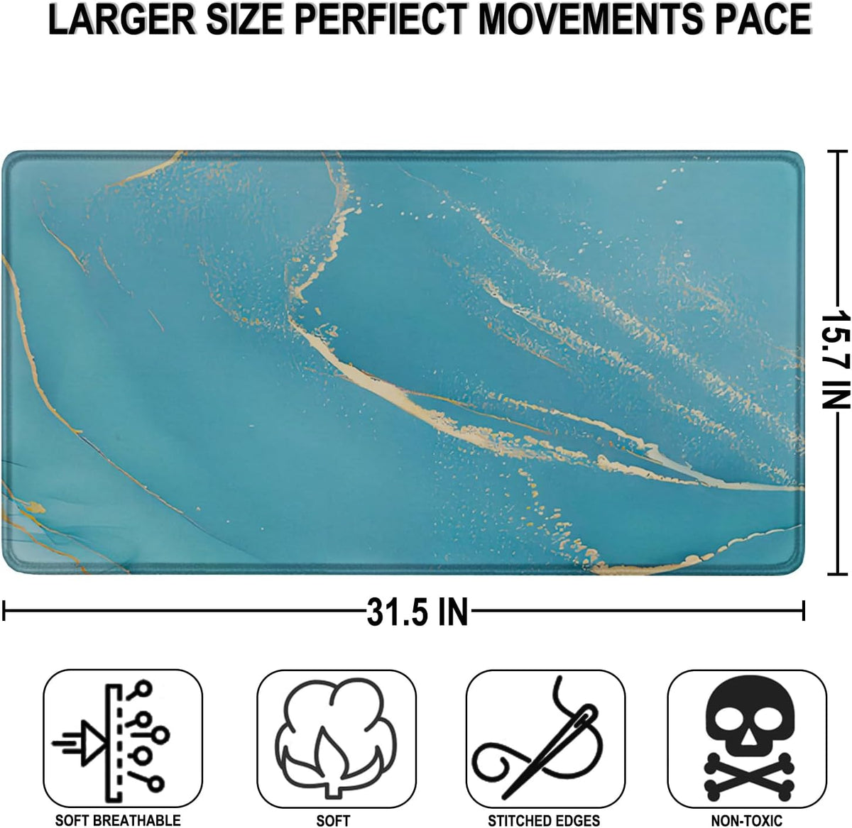 Large Gaming Mouse Pad, 31.5" x15.7" Water Resist Large Extended Desk Mat