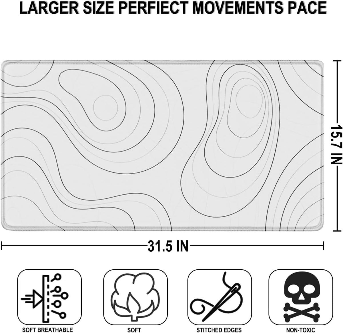 Large Gaming Mouse Pad, 31.5" x15.7" Water Resist Large Extended Desk Mat