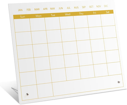 Calendar Dry Erase Board,12"X10",Acrylic Desk Calendar with Stand,Pink Dry Erase Board for Home Office School