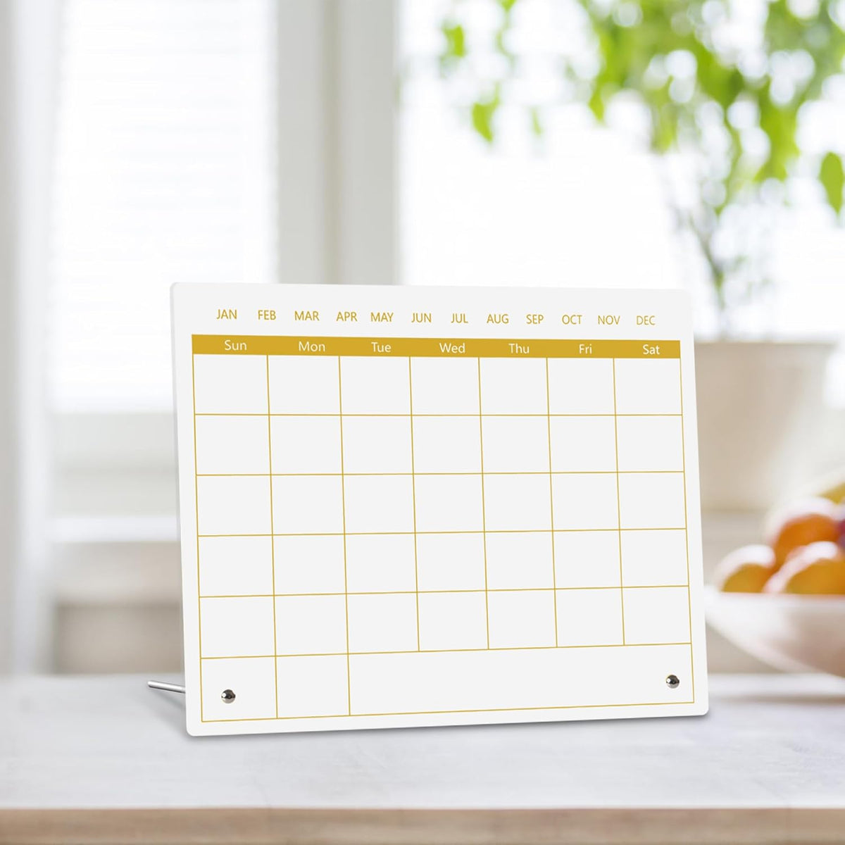 Calendar Dry Erase Board,12"X10",Acrylic Desk Calendar with Stand,Pink Dry Erase Board for Home Office School