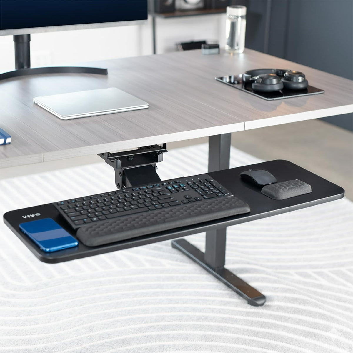 Premium Black Under Desk 27 x 11 in Keyboard Tray, MOUNT-KB27P-B
