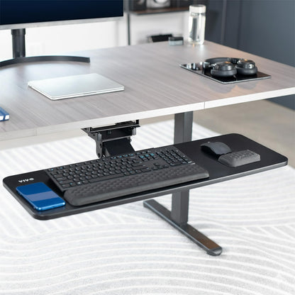 Premium Black Under Desk 27 x 11 in Keyboard Tray, MOUNT-KB27P-B
