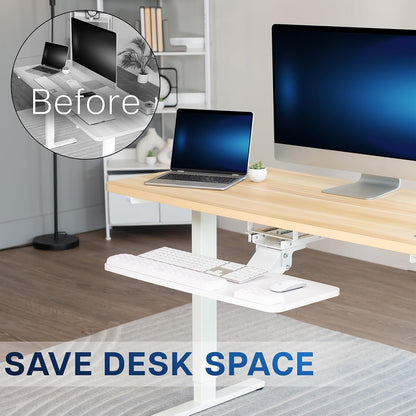 Premium Black Under Desk 27 x 11 in Keyboard Tray, MOUNT-KB27P-B