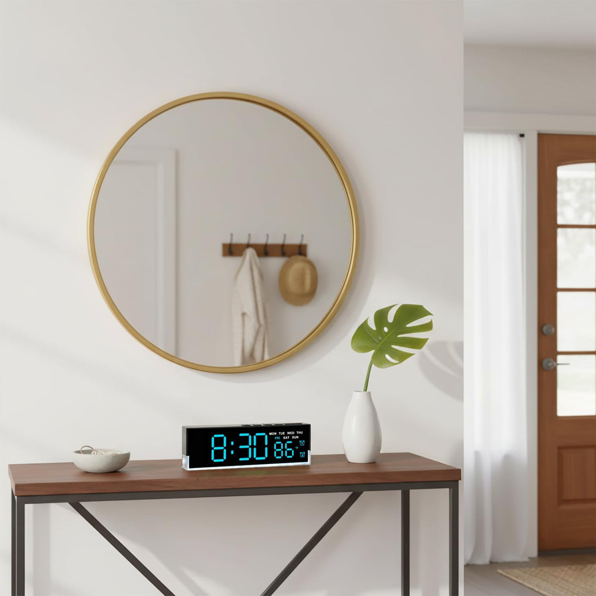 7 Inch LED Digital Alarm Clock, Blue