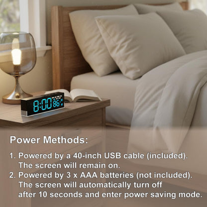 7 Inch LED Digital Alarm Clock, Blue