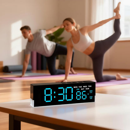 7 Inch LED Digital Alarm Clock, Blue