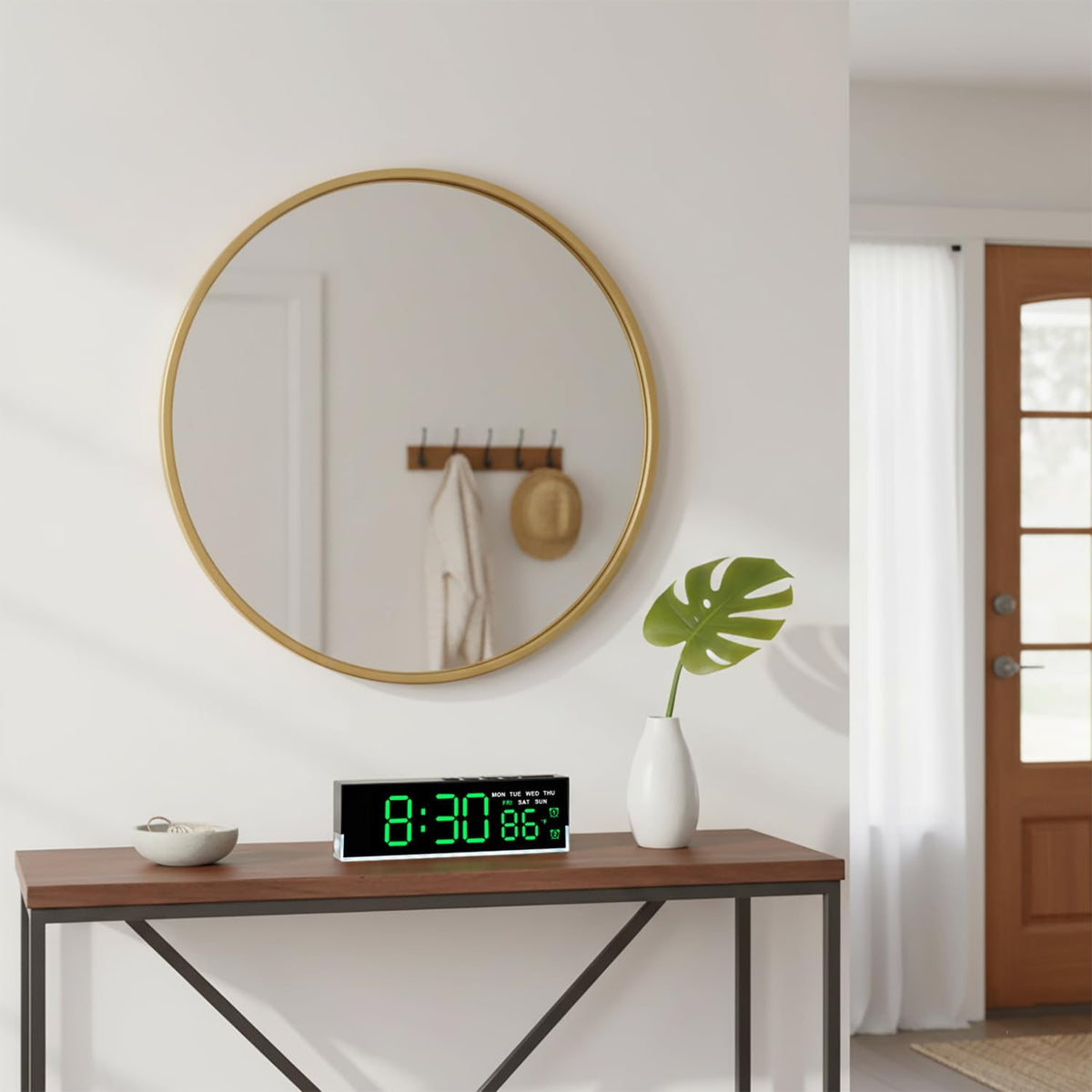 7 Inch LED Digital Alarm Clock, Blue