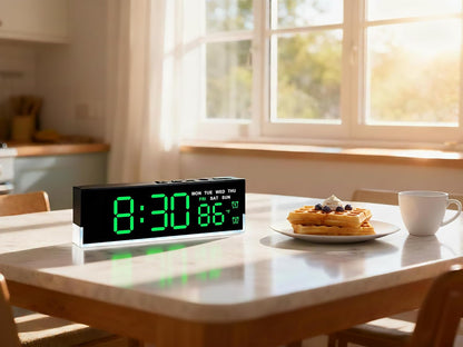 7 Inch LED Digital Alarm Clock, Blue