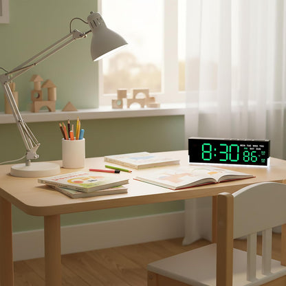 7 Inch LED Digital Alarm Clock, Blue
