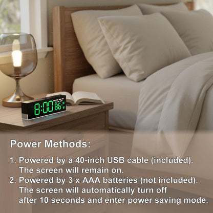 7 Inch LED Digital Alarm Clock, Blue