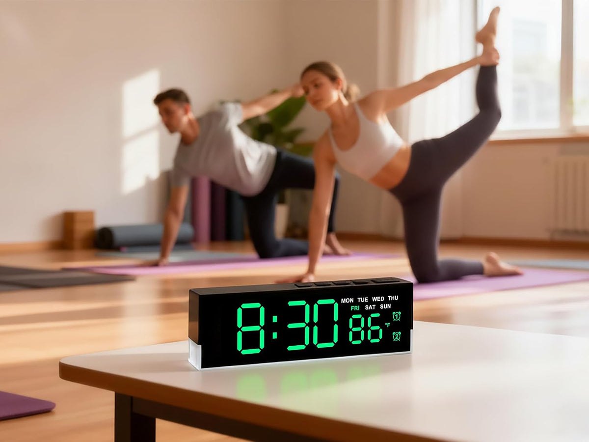 7 Inch LED Digital Alarm Clock, Blue
