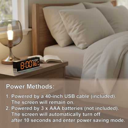 7 Inch LED Digital Alarm Clock, Blue
