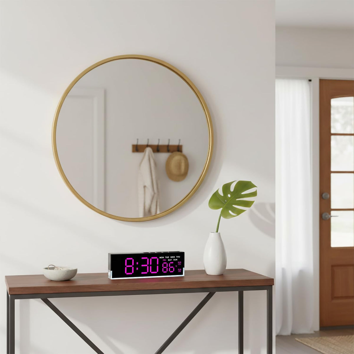 7 Inch LED Digital Alarm Clock, Blue