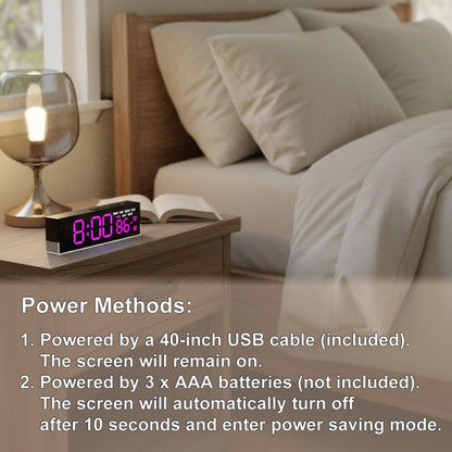 7 Inch LED Digital Alarm Clock, Blue