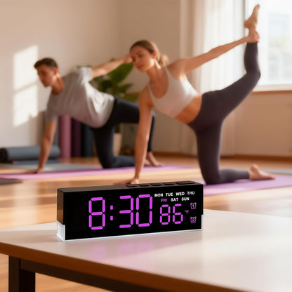 7 Inch LED Digital Alarm Clock, Blue