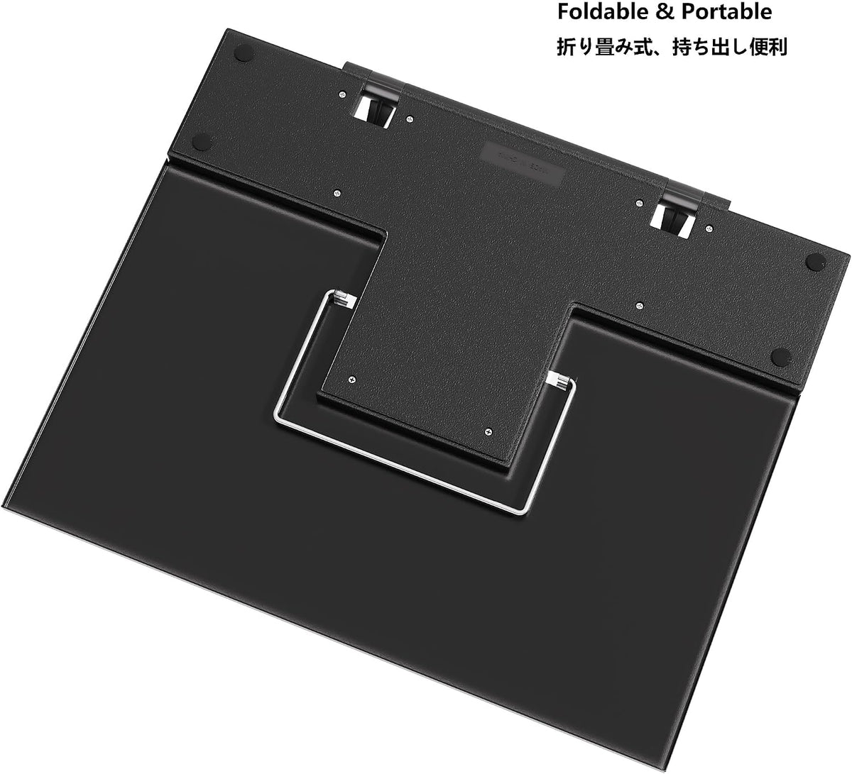 Metal Book Stand for Desk Portable Document Holder for Cook Book, Music Book, iPad, Laptop, Reading Rest with 7 Adjustable Positions and Page Paper Clips
