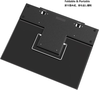 Metal Book Stand for Desk Portable Document Holder for Cook Book, Music Book, iPad, Laptop, Reading Rest with 7 Adjustable Positions and Page Paper Clips