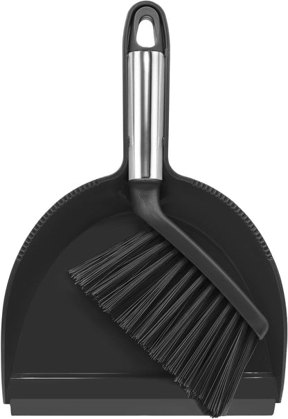 Mini Broom and Dustpan Set, Small Dust Pan and Brush Set, White&Gray