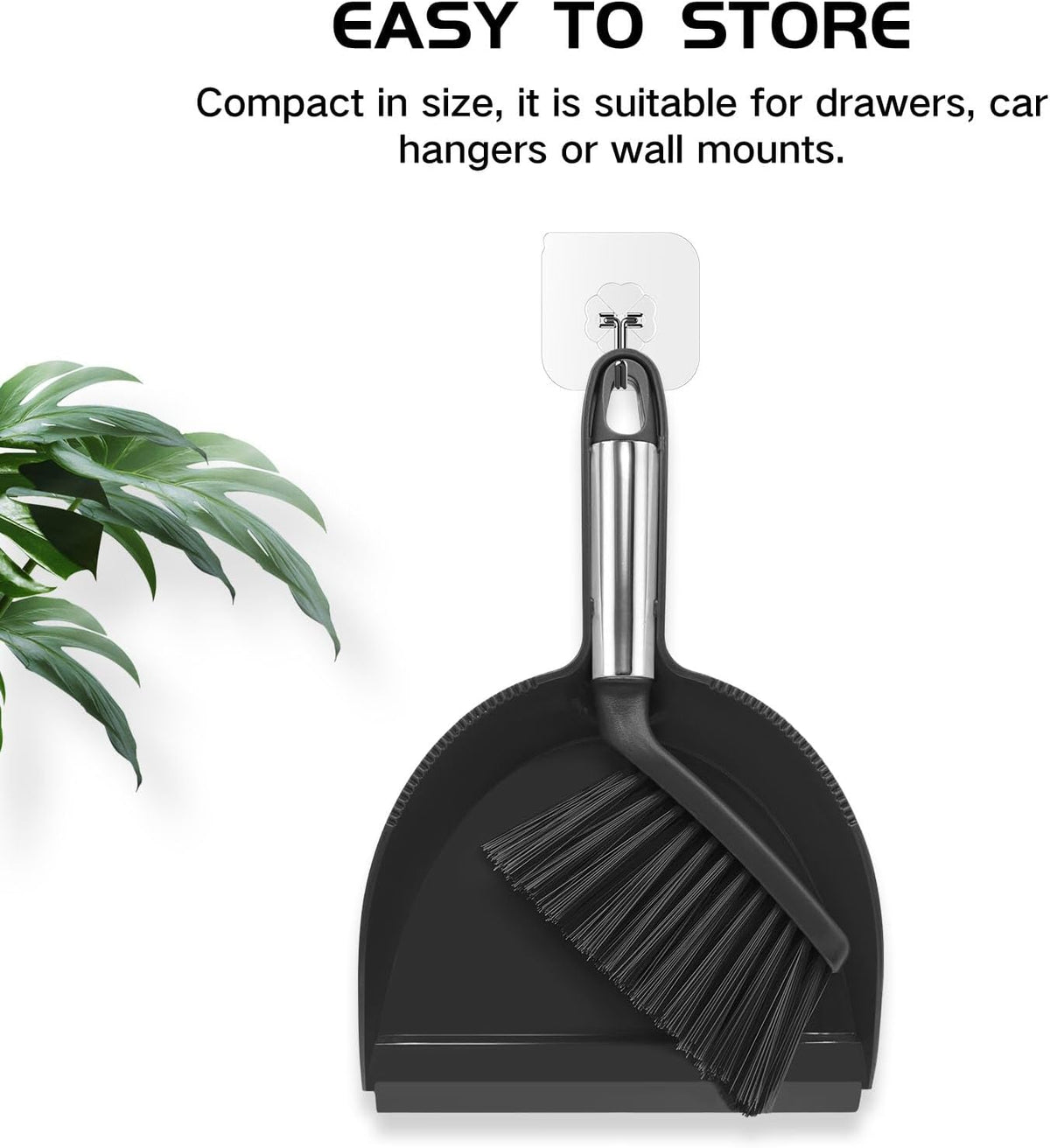 Mini Broom and Dustpan Set, Small Dust Pan and Brush Set, White&Gray