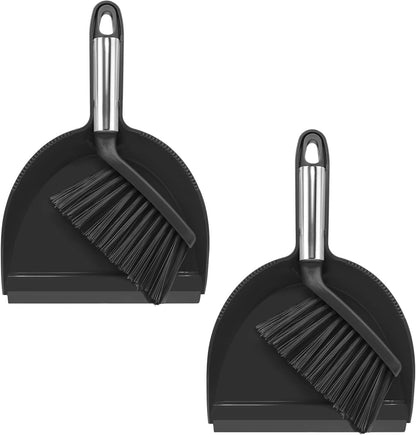 Mini Broom and Dustpan Set, Small Dust Pan and Brush Set, White&Gray