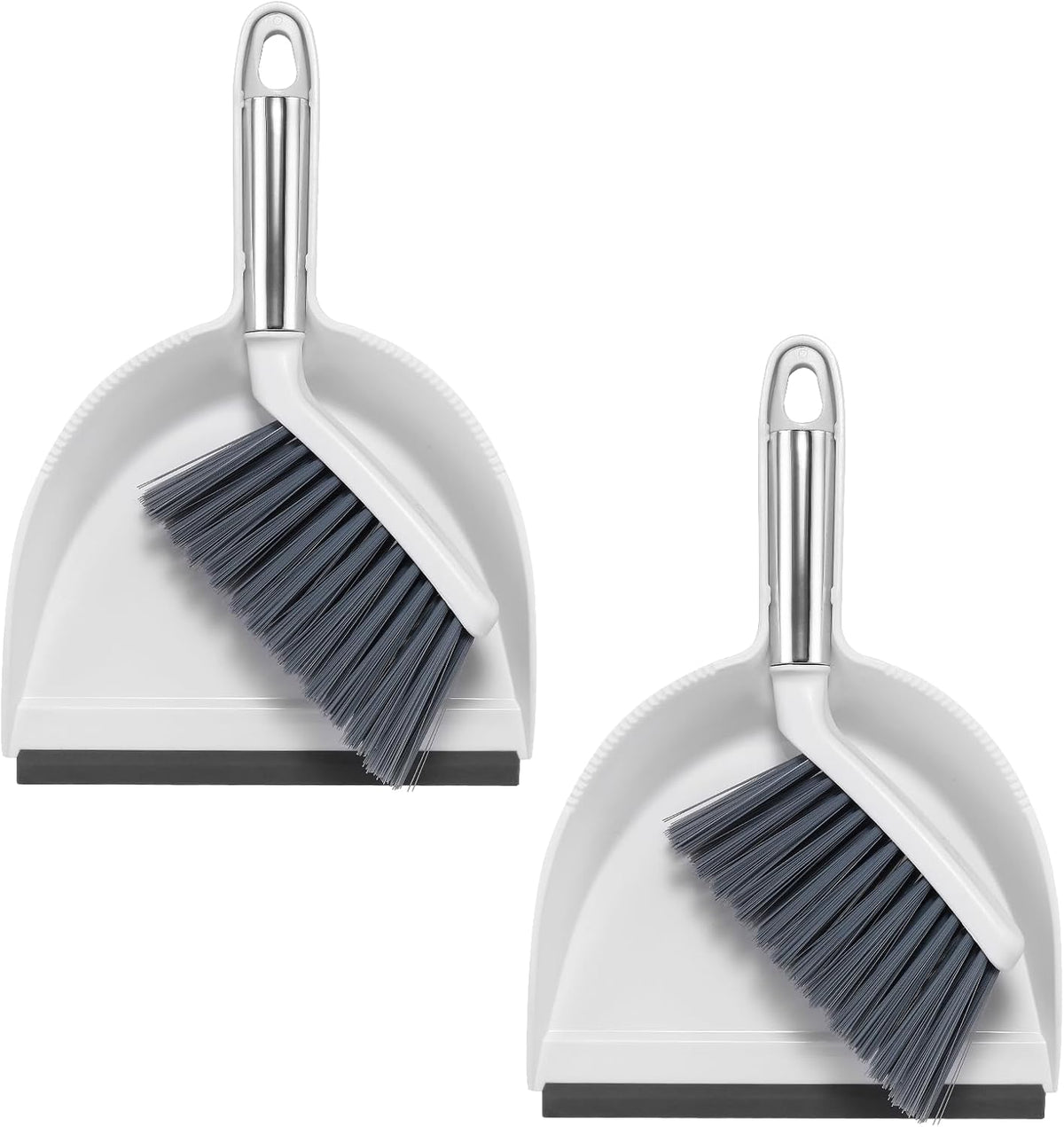 Mini Broom and Dustpan Set, Small Dust Pan and Brush Set, White&Gray