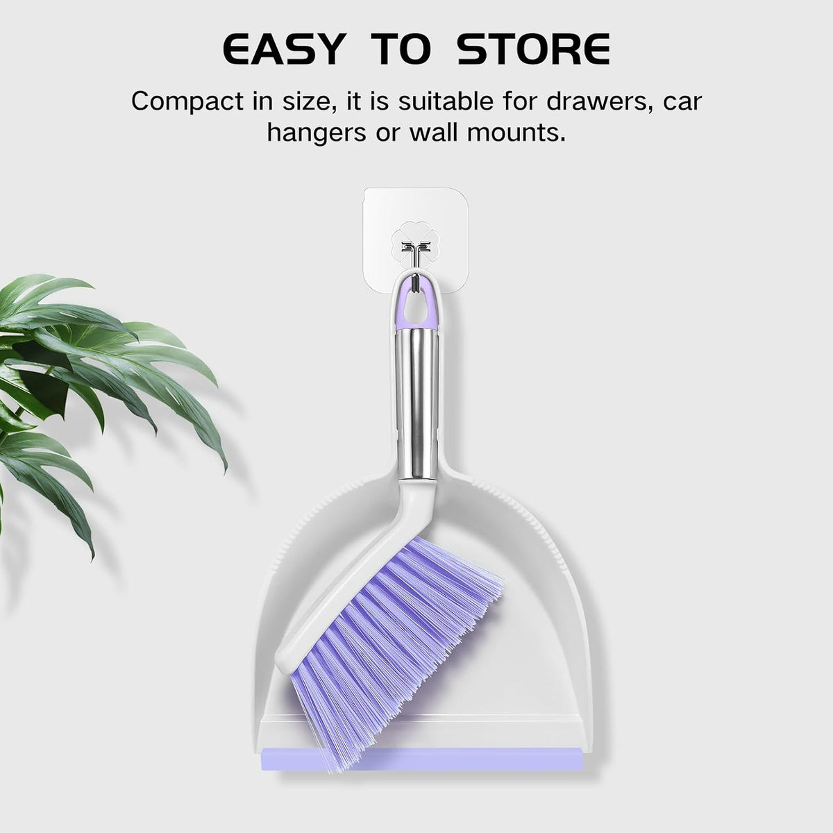 Mini Broom and Dustpan Set, Small Dust Pan and Brush Set, White&Gray