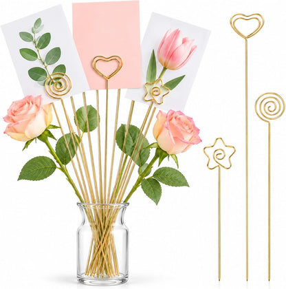 30 Pcs Gift Card Holder Metal Wire Floral Picks 13 in Picture Tree Holder