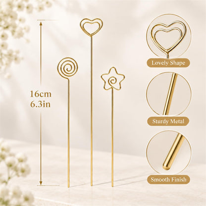 30 Pcs Gift Card Holder Metal Wire Floral Picks 13 in Picture Tree Holder