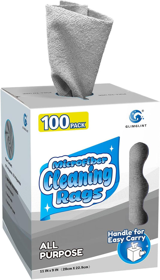 Microfiber Cleaning Cloth 100 Pack, Reusable Paper Towels 11 x 9
