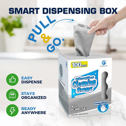 Microfiber Cleaning Cloth 100 Pack, Reusable Paper Towels 11 x 9