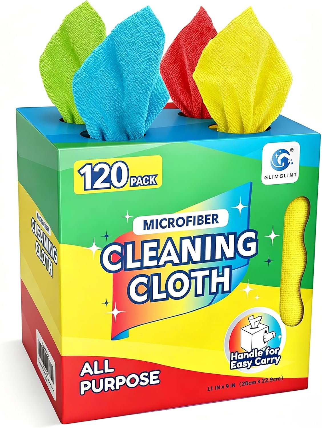 Microfiber Cleaning Cloth 100 Pack, Reusable Paper Towels 11 x 9