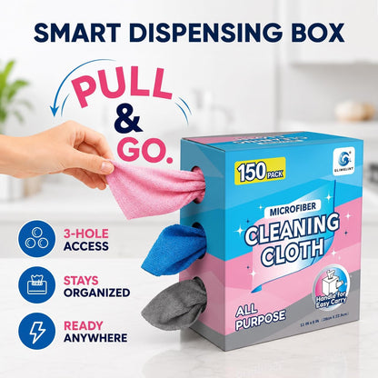 Microfiber Cleaning Cloth 100 Pack, Reusable Paper Towels 11 x 9