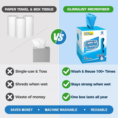 Microfiber Cleaning Cloth 100 Pack, Reusable Paper Towels 11 x 9