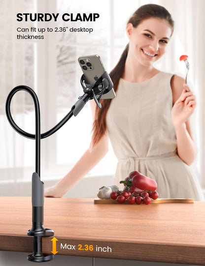 Gooseneck Bed Phone Holder 33.4" Full Adjustable Flexible Arm