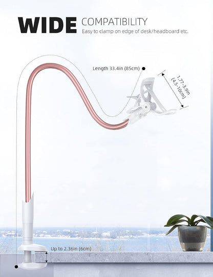 Gooseneck Bed Phone Holder 33.4" Full Adjustable Flexible Arm
