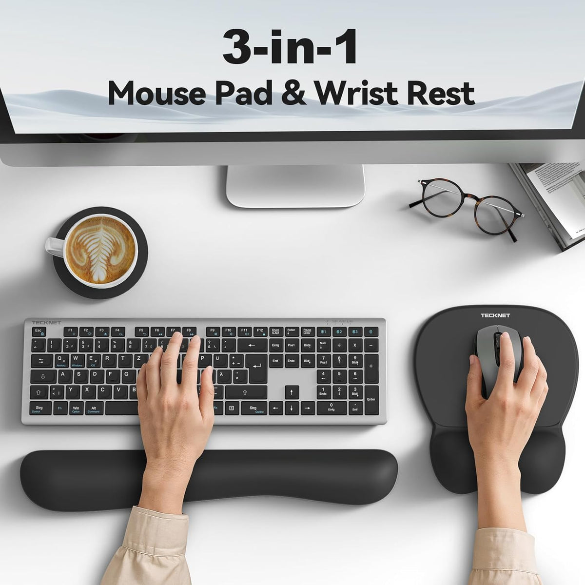 Gel Ergonomic Mouse Pad & Keyboard Wrist Rest & Coaster