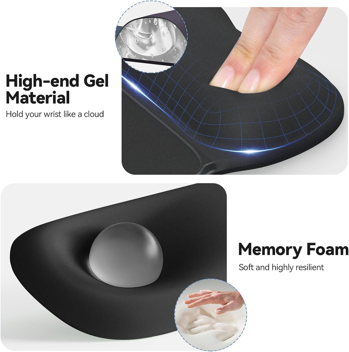 Gel Ergonomic Mouse Pad & Keyboard Wrist Rest & Coaster