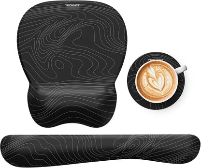 Gel Ergonomic Mouse Pad & Keyboard Wrist Rest & Coaster