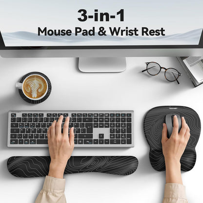 Gel Ergonomic Mouse Pad & Keyboard Wrist Rest & Coaster