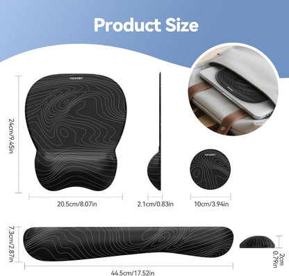 Gel Ergonomic Mouse Pad & Keyboard Wrist Rest & Coaster