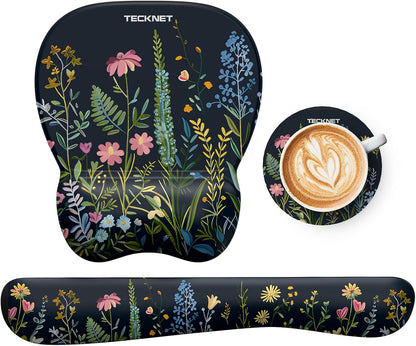 Gel Ergonomic Mouse Pad & Keyboard Wrist Rest & Coaster
