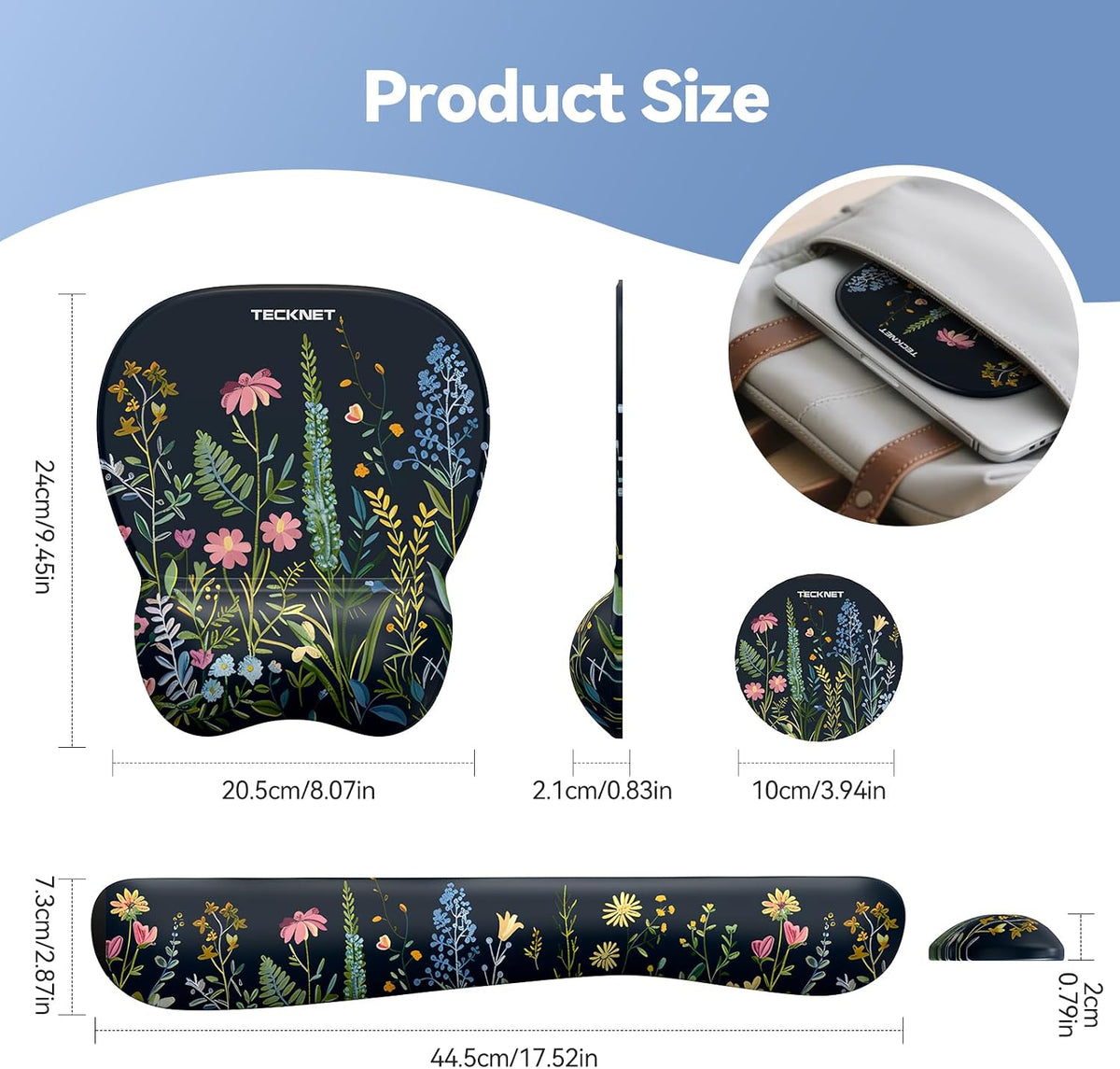 Gel Ergonomic Mouse Pad & Keyboard Wrist Rest & Coaster